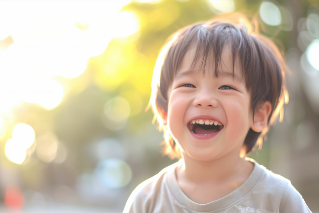 床矯正によって歯並びが綺麗になった子供